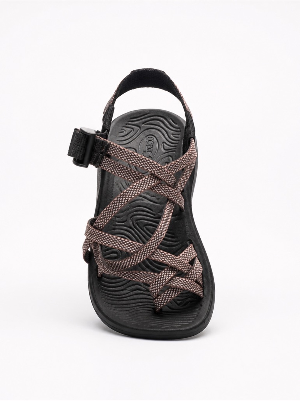 Chaco Women's Strappy Black Sandal with Brown Webbing - Picture 1 of 3